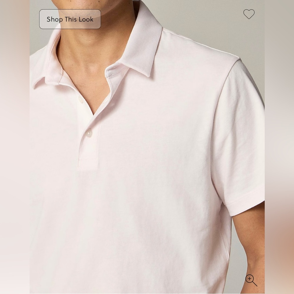 J.Crew Sueded cotton polo shirt in shell pink - Picture 4 of 8